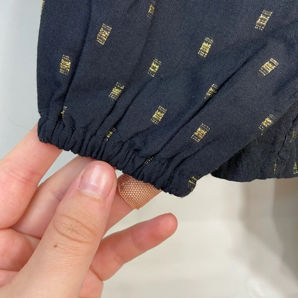 NEW Old Navy baby girl’s black gold pattern blouse matching‎ diaper cover set